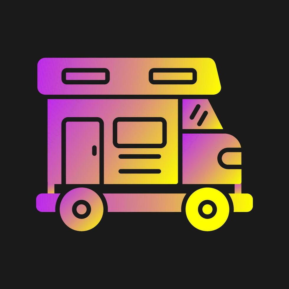 icono de vector de autocaravana