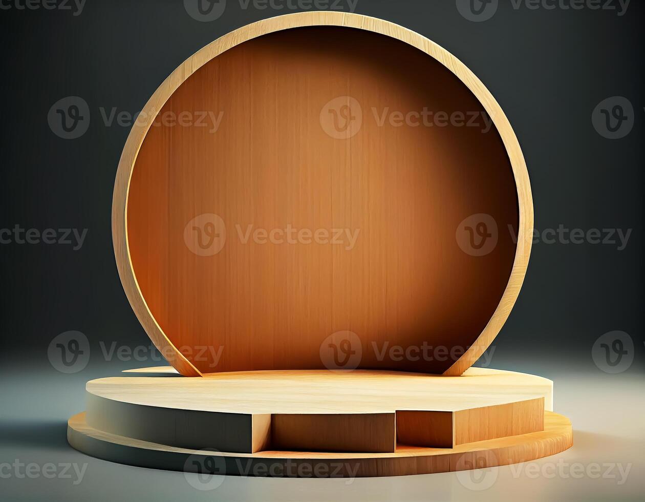 Abstract 3d podium for product presentation with geometric shapes, Empty round podium,Platforms for product presentation show new product background. photo