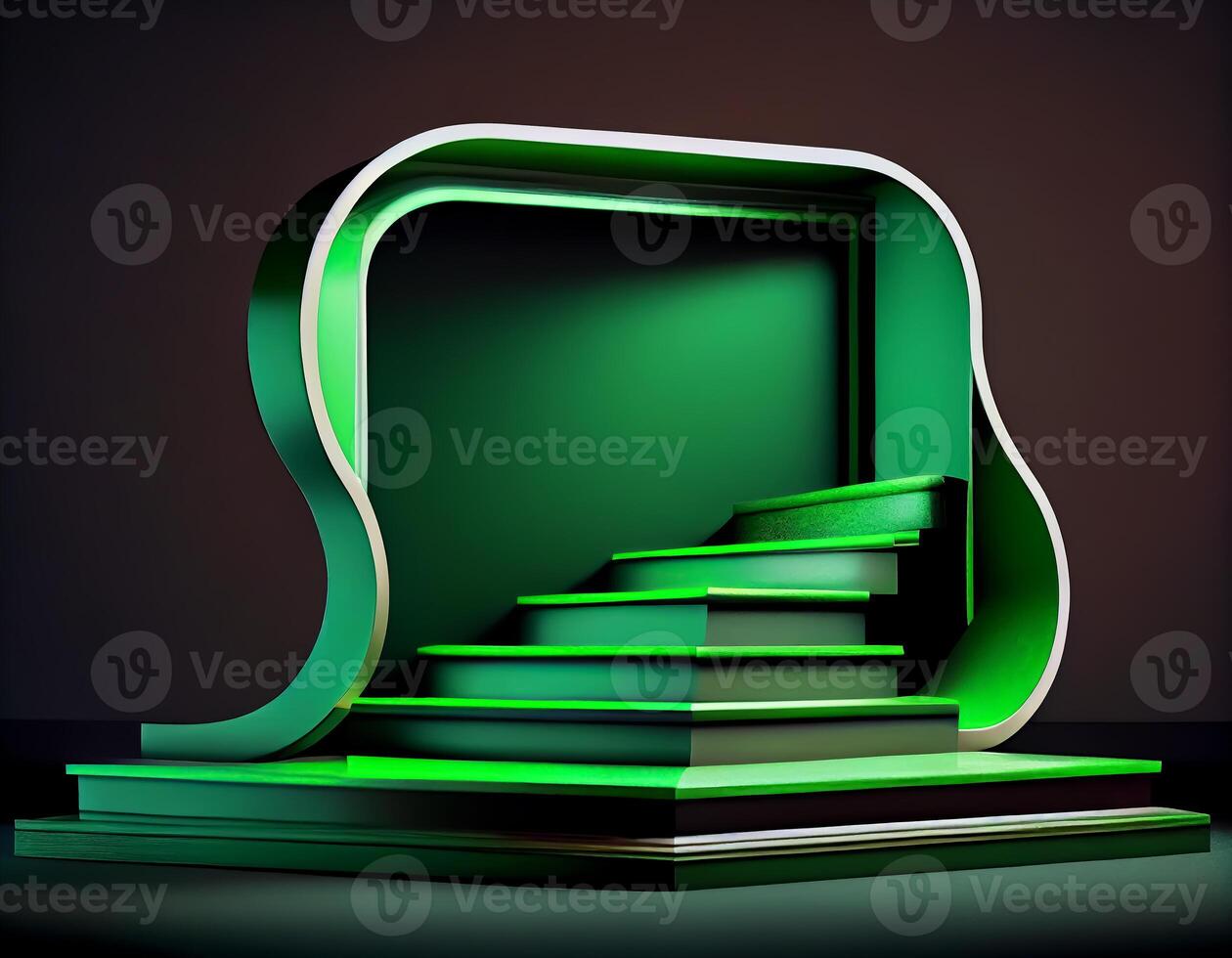 Abstract 3d podium for product presentation with geometric shapes, Empty round podium,Platforms for product presentation show new product background. photo