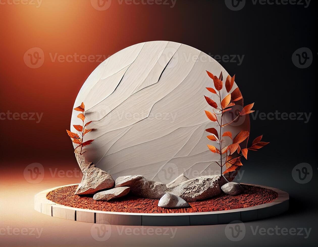Abstract 3d podium for product presentation with geometric shapes, Empty round podium,Platforms for product presentation show new product background. photo