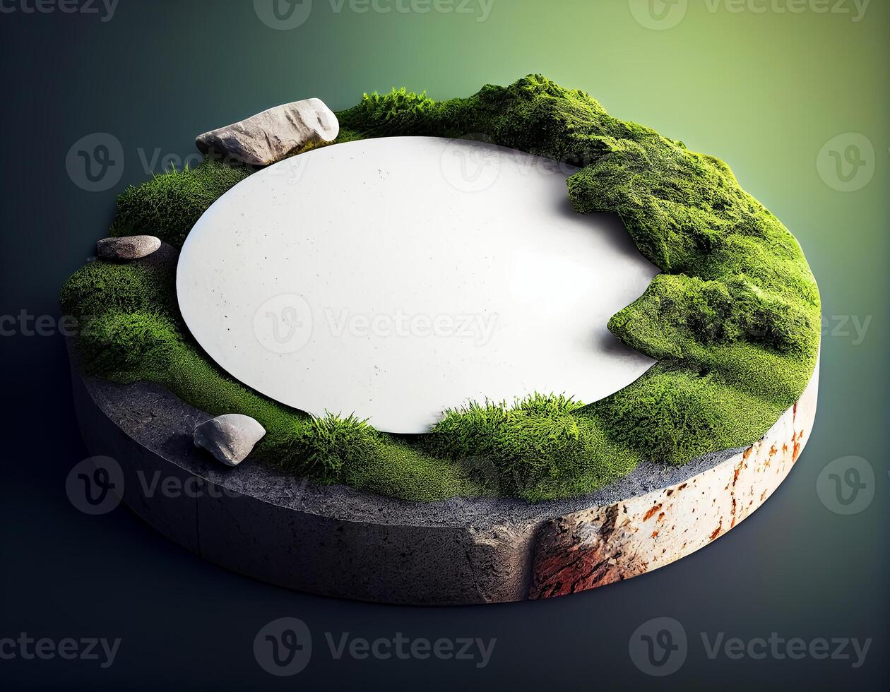 Abstract 3d podium for product presentation with geometric shapes, Empty round podium,Platforms for product presentation show new product background. photo