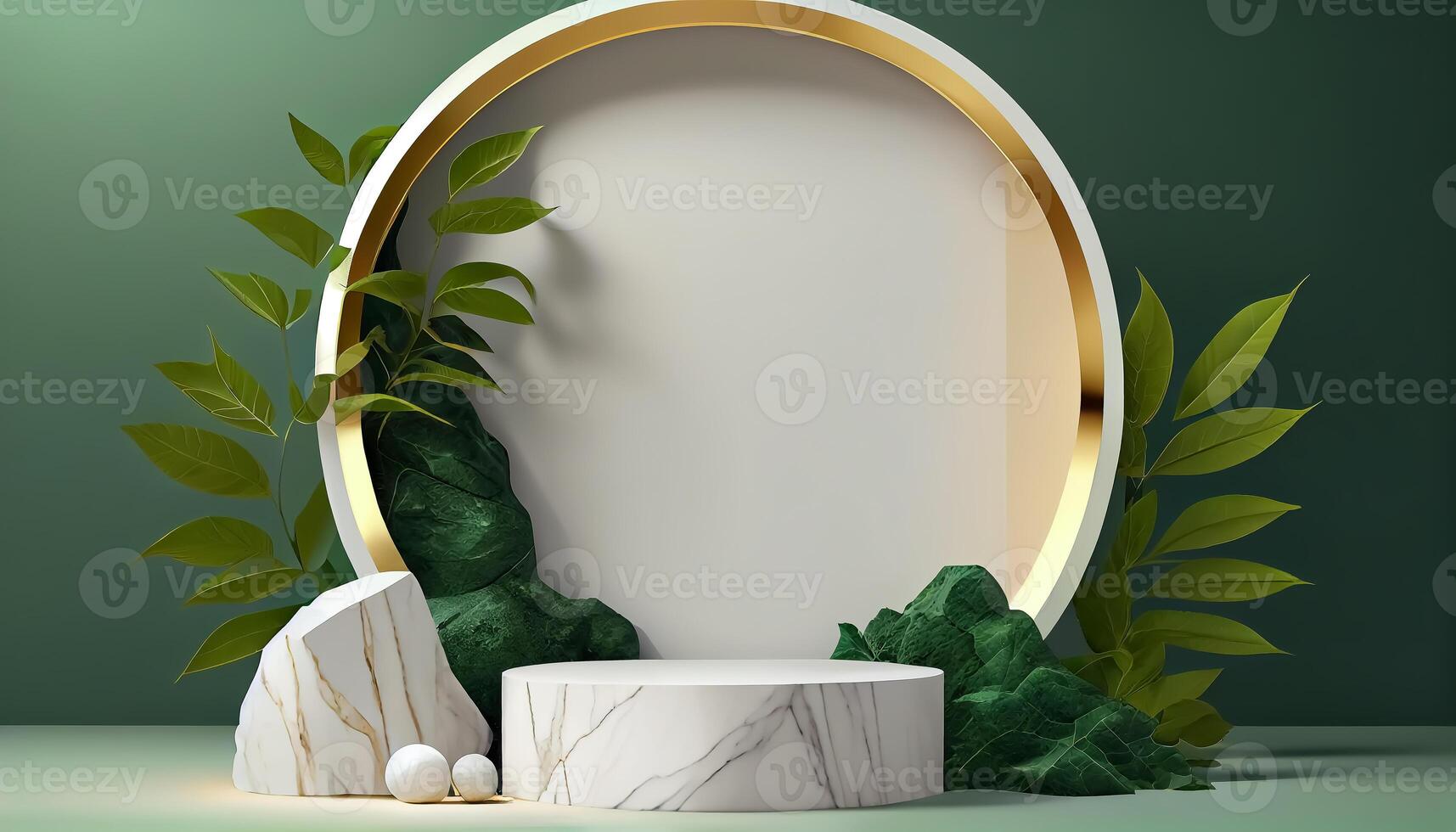 Abstract 3d podium for product presentation with geometric shapes, Empty round podium,Platforms for product presentation show new product background. photo