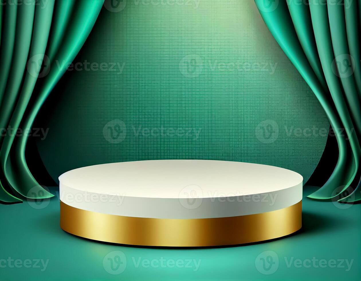 Abstract 3d podium for product presentation with geometric shapes, Empty round podium,Platforms for product presentation show new product background. photo