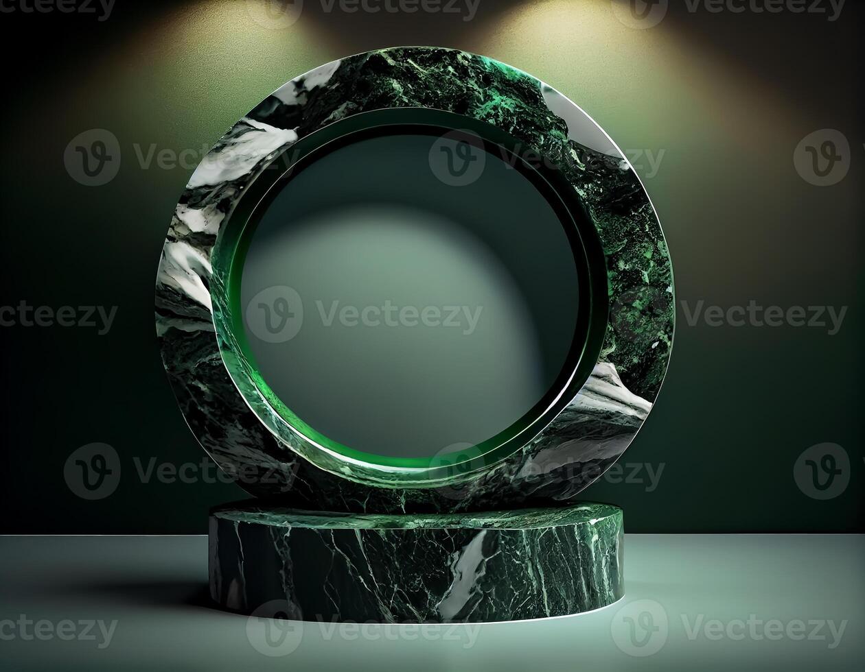 Abstract 3d podium for product presentation with geometric shapes, Empty round podium,Platforms for product presentation show new product background. photo