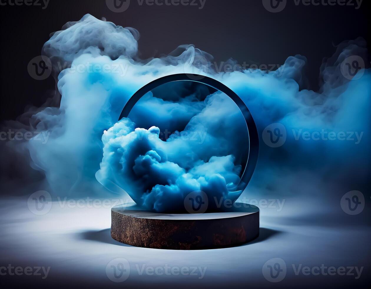 Abstract 3d podium for product presentation with geometric shapes, Empty round podium,Platforms for product presentation show new product background. photo