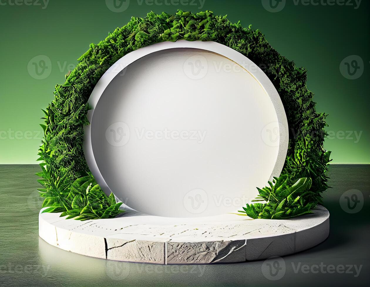 Abstract 3d podium for product presentation with geometric shapes, Empty round podium,Platforms for product presentation show new product background. photo