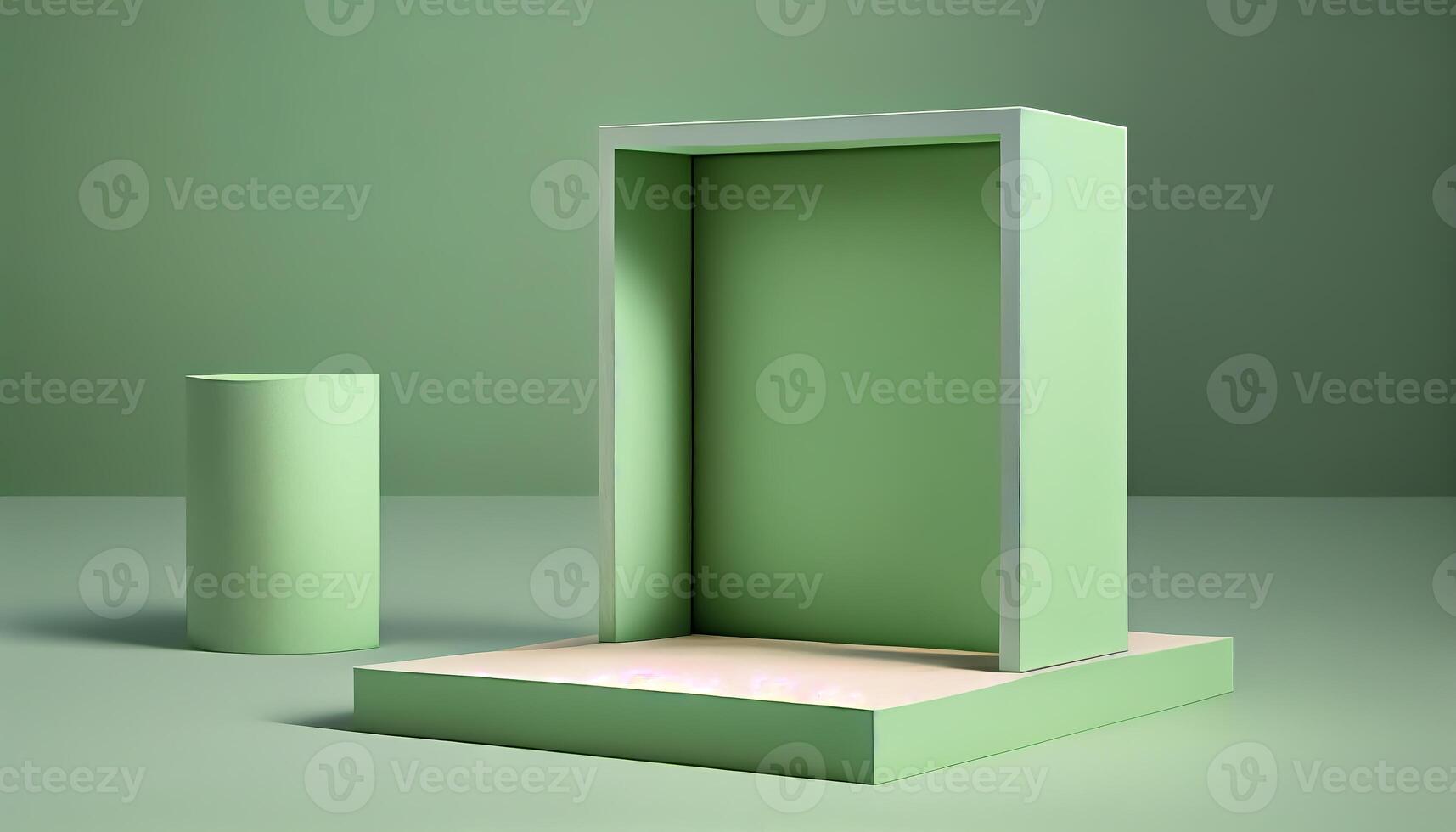 Abstract 3d podium for product presentation with geometric shapes, Empty round podium,Platforms for product presentation show new product background. photo