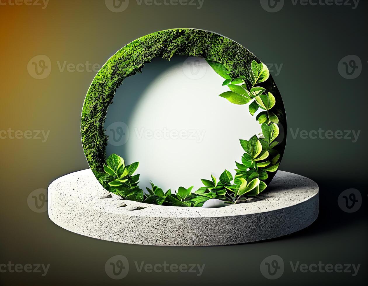 Abstract 3d podium for product presentation with geometric shapes, Empty round podium,Platforms for product presentation show new product background. photo