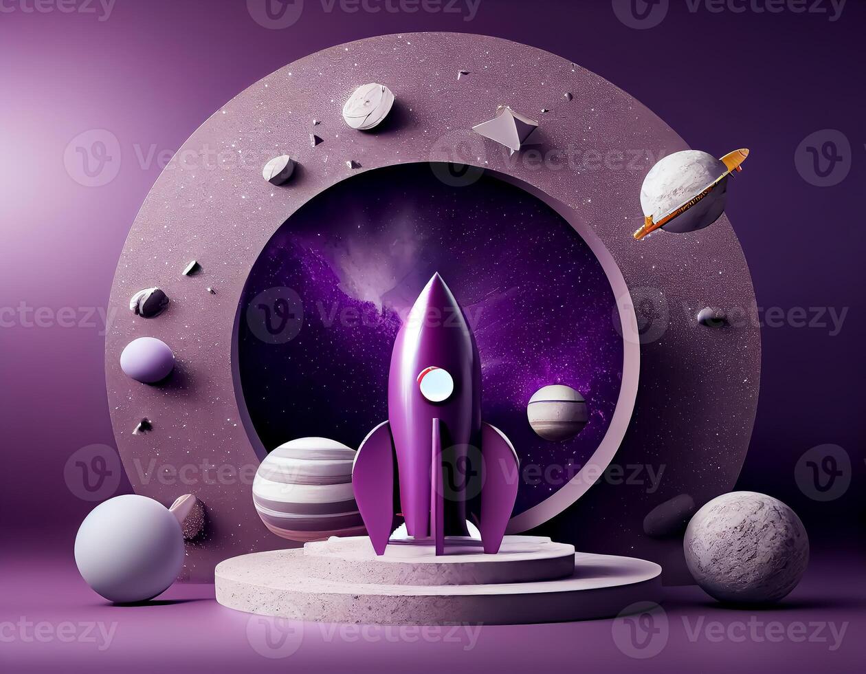 Abstract 3d podium for product presentation with geometric shapes, Empty round podium,Platforms for product presentation show new product background. photo