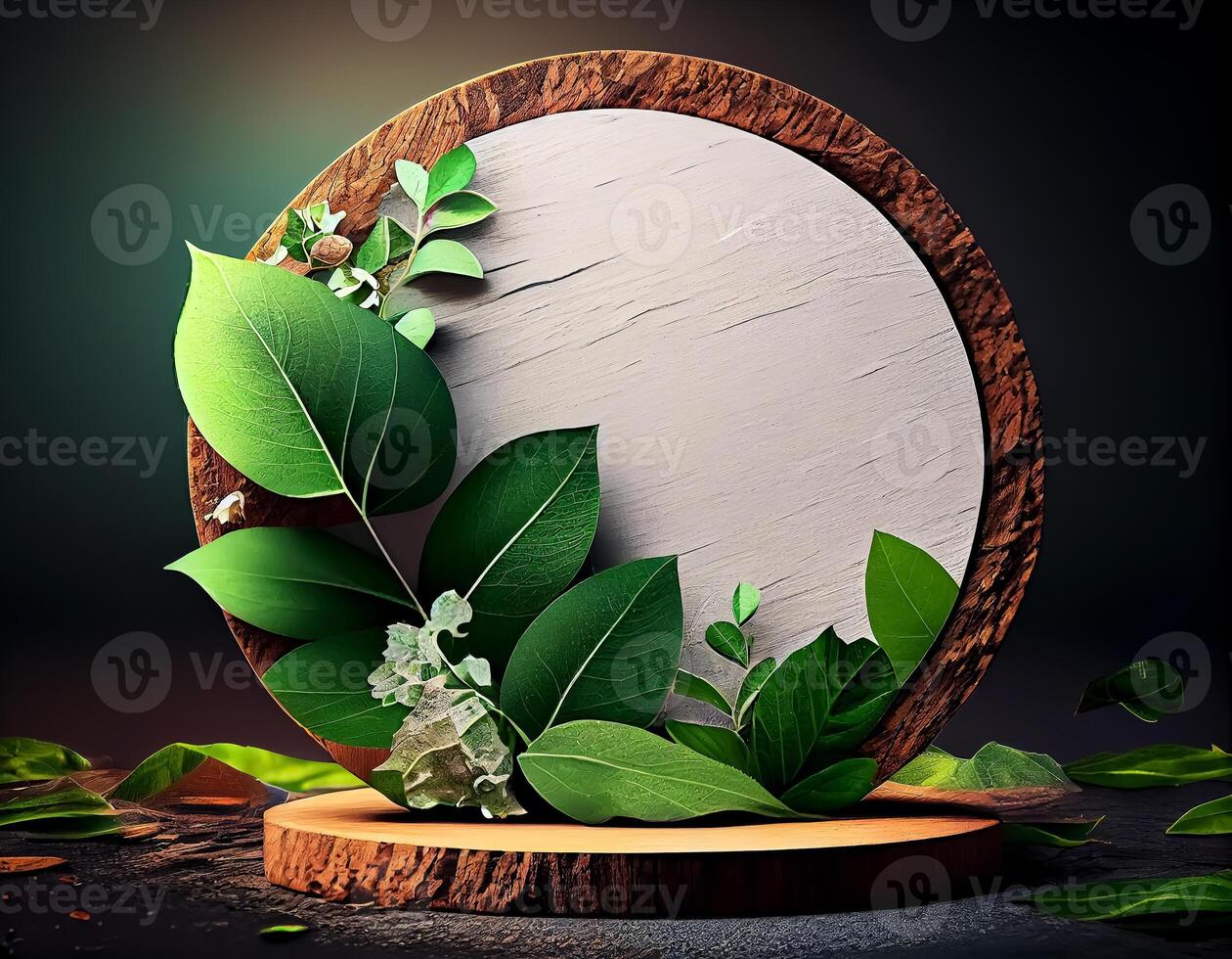 Abstract 3d podium for product presentation with geometric shapes, Empty round podium,Platforms for product presentation show new product background. photo