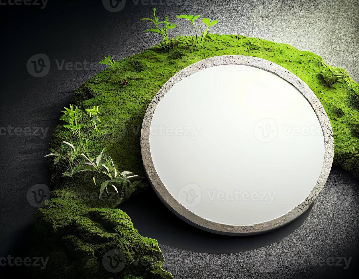 Abstract 3d podium for product presentation with geometric shapes, Empty round podium,Platforms for product presentation show new product background. photo