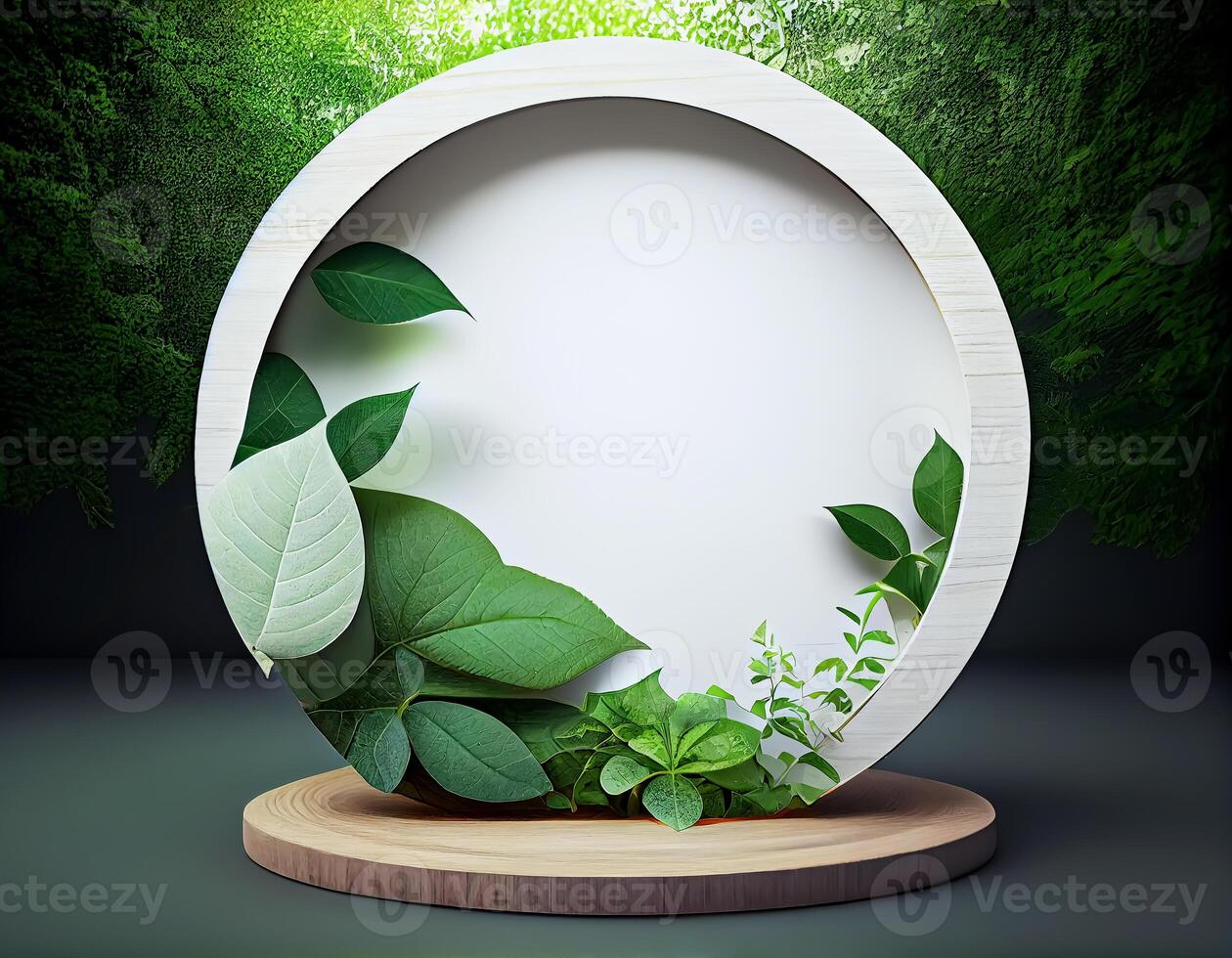 Abstract 3d podium for product presentation with geometric shapes, Empty round podium,Platforms for product presentation show new product background. photo