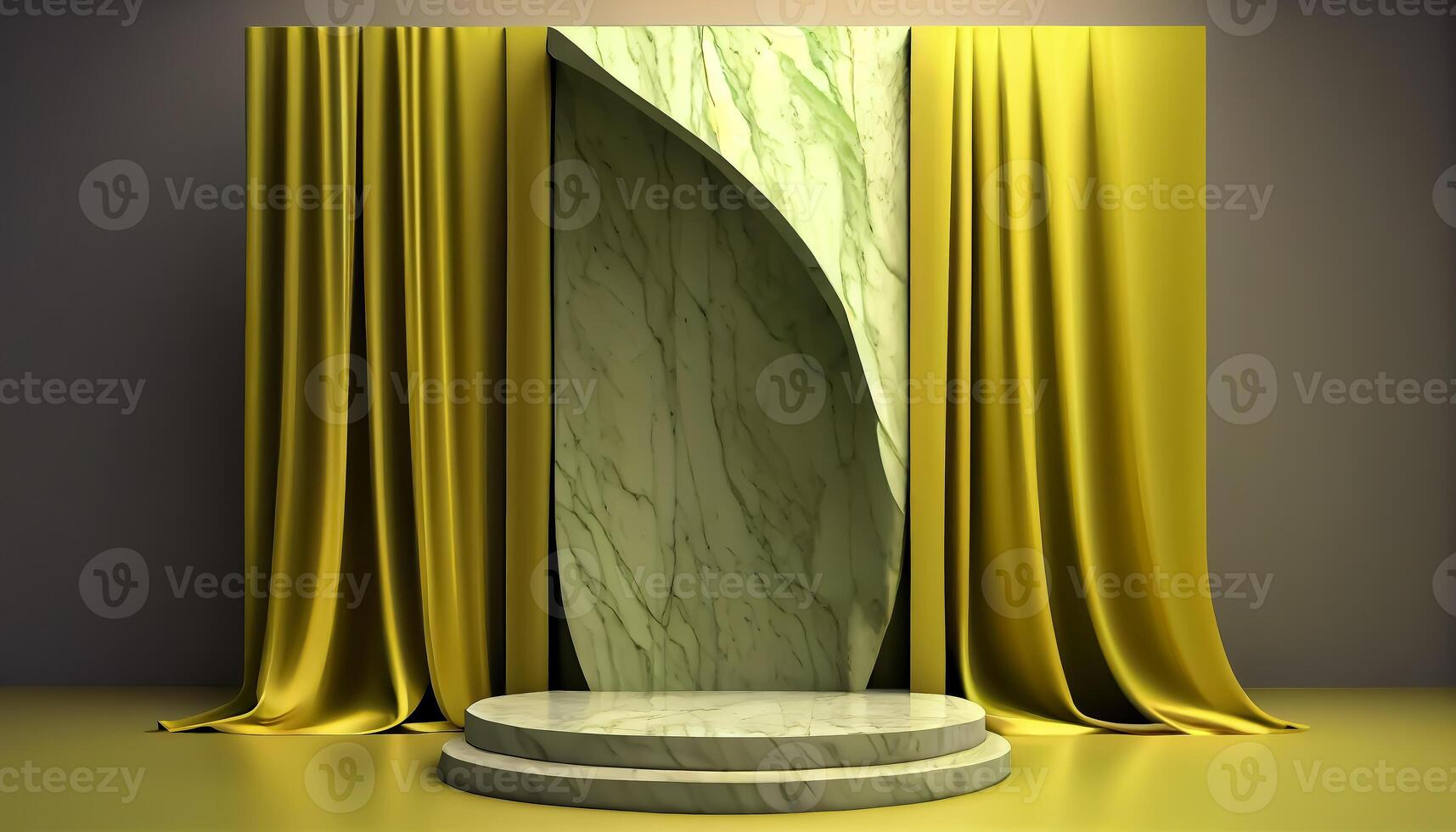 Abstract 3d podium for product presentation with geometric shapes, Empty round podium,Platforms for product presentation show new product background. photo