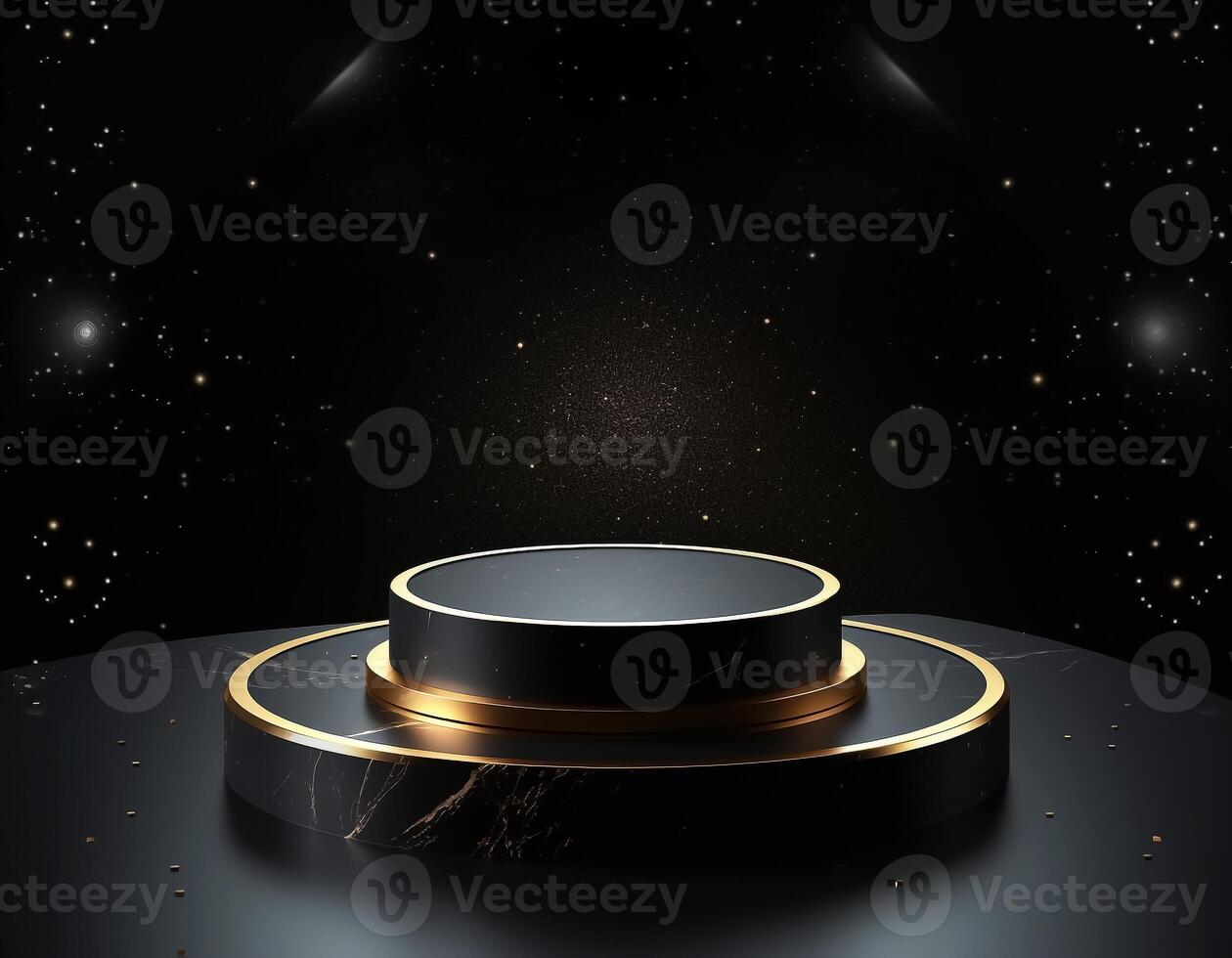 Abstract 3d podium for product presentation with geometric shapes, Empty round podium,Platforms for product presentation show new product background. photo