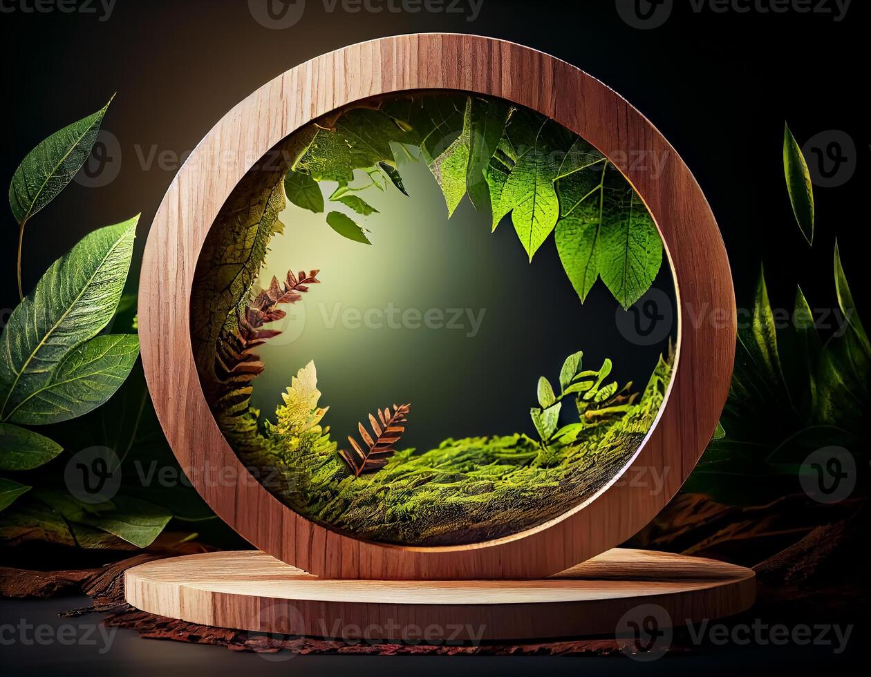 Abstract 3d podium for product presentation with geometric shapes, Empty round podium,Platforms for product presentation show new product background. photo