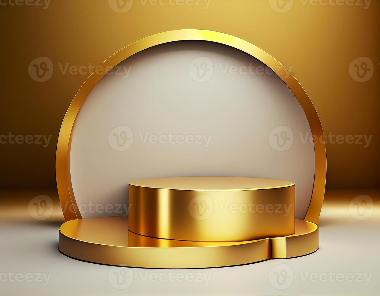 Abstract 3d podium for product presentation with geometric shapes, Empty round podium,Platforms for product presentation show new product background. photo