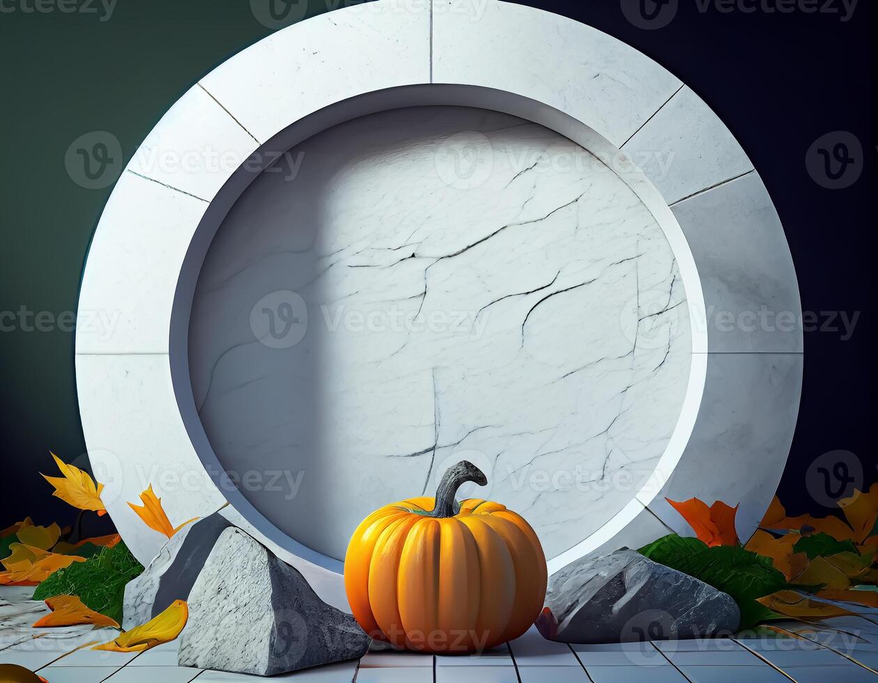 Abstract 3d podium for product presentation with geometric shapes, Empty round podium,Platforms for product presentation show new product background. photo