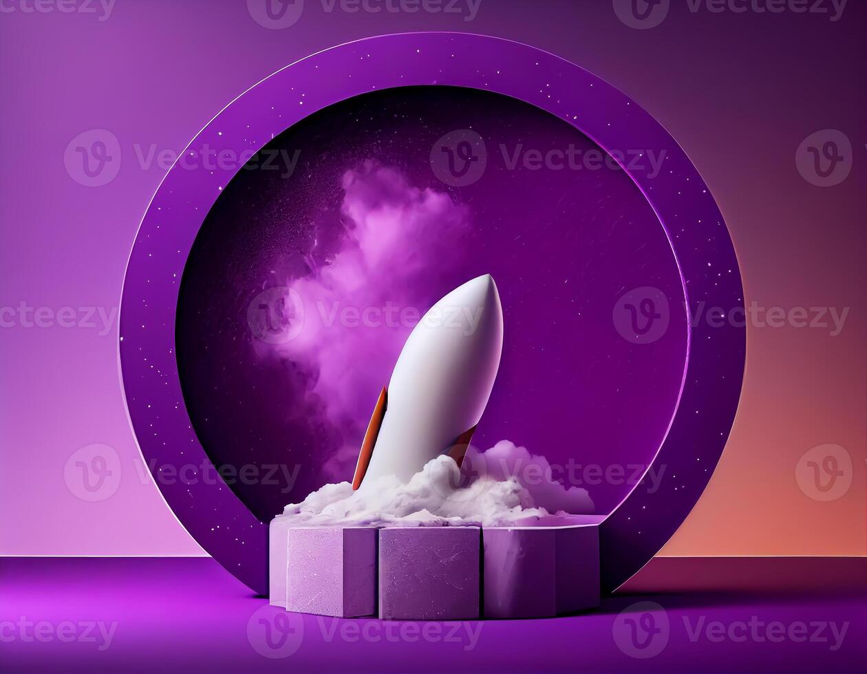 Abstract 3d podium for product presentation with geometric shapes, Empty round podium,Platforms for product presentation show new product background. photo