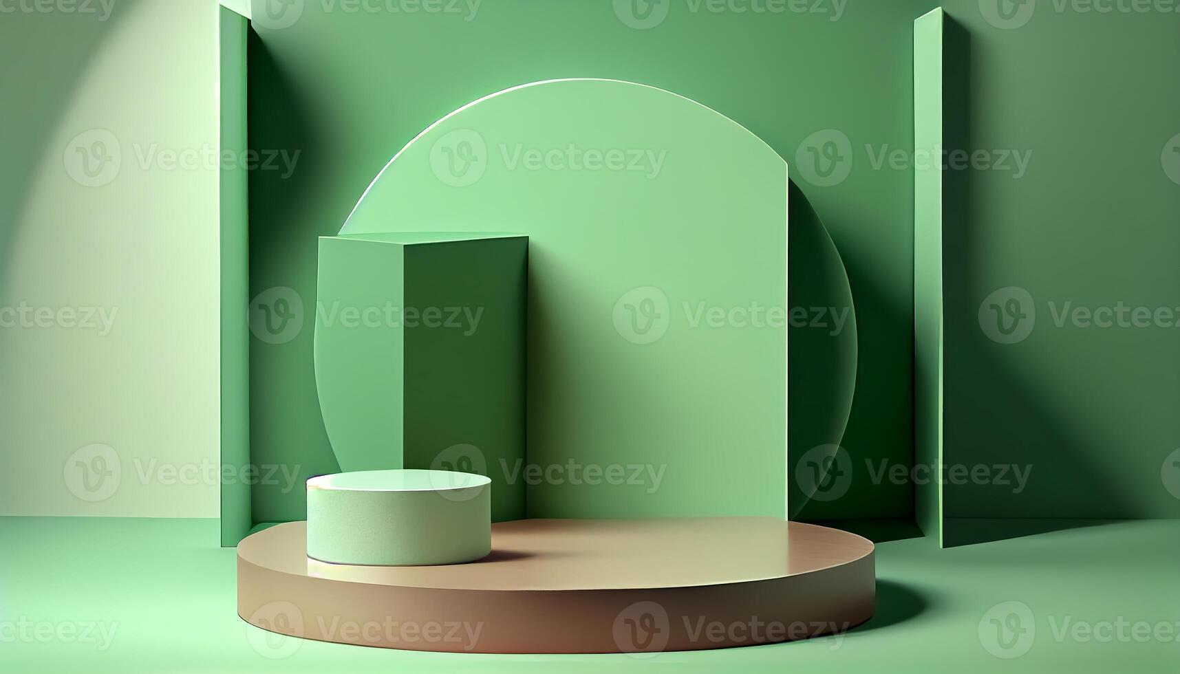 Abstract 3d podium for product presentation with geometric shapes, Empty round podium,Platforms for product presentation show new product background. photo