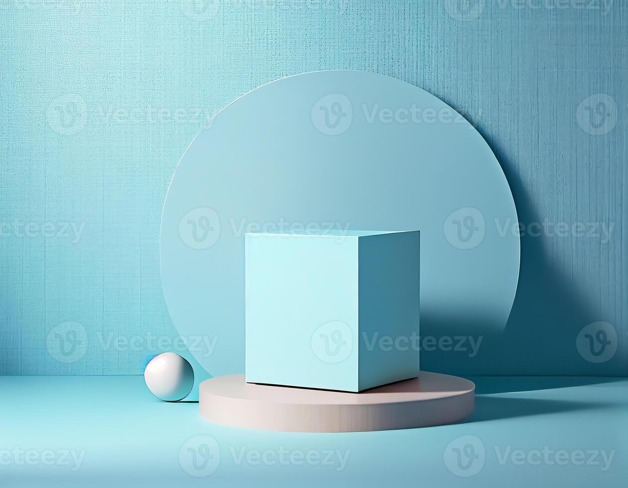 Abstract 3d podium for product presentation with geometric shapes, Empty round podium,Platforms for product presentation show new product background. photo