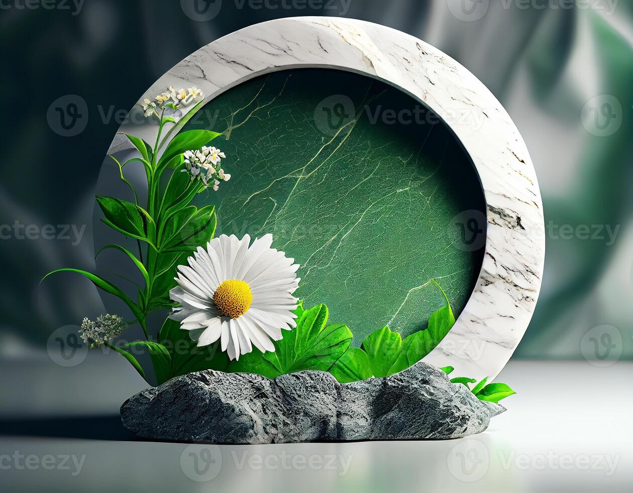 Abstract 3d podium for product presentation with geometric shapes, Empty round podium,Platforms for product presentation show new product background. photo