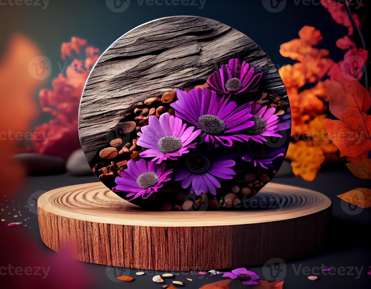 Abstract 3d podium for product presentation with geometric shapes, Empty round podium,Platforms for product presentation show new product background. photo