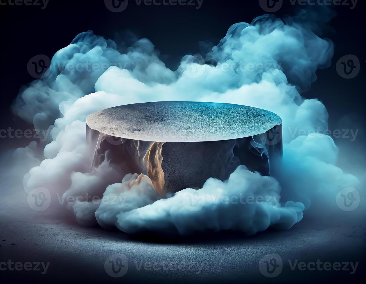 Abstract 3d podium for product presentation with geometric shapes, Empty round podium,Platforms for product presentation show new product background. photo