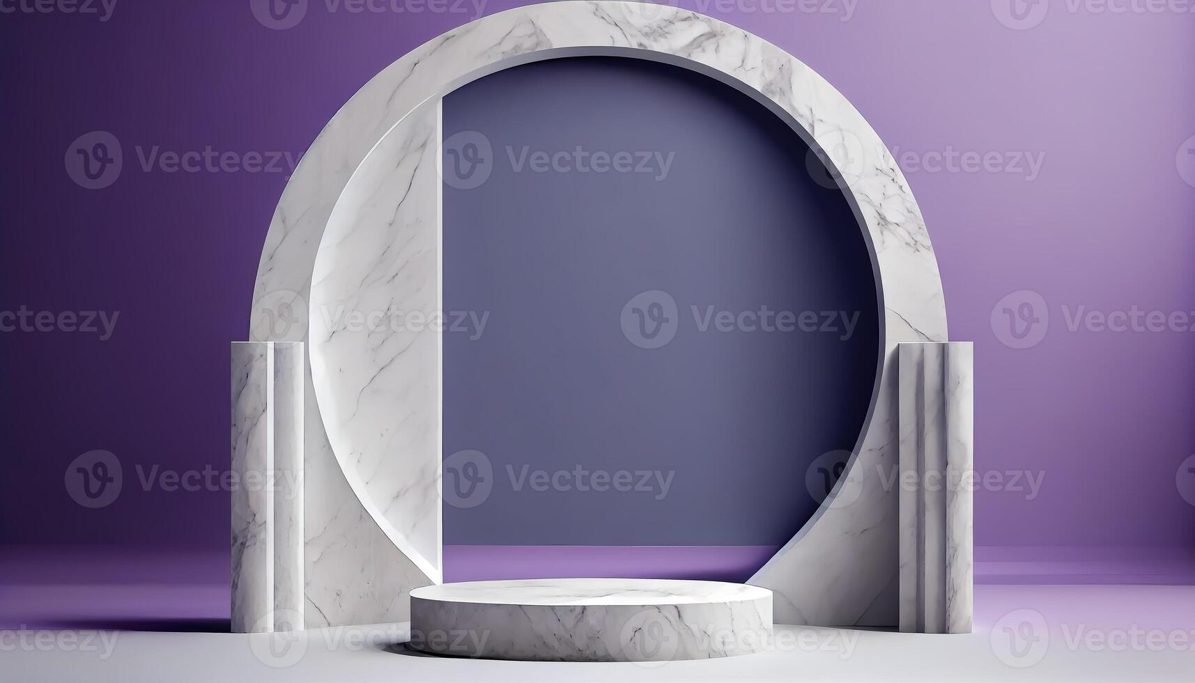 Abstract 3d podium for product presentation with geometric shapes, Empty round podium,Platforms for product presentation show new product background. photo