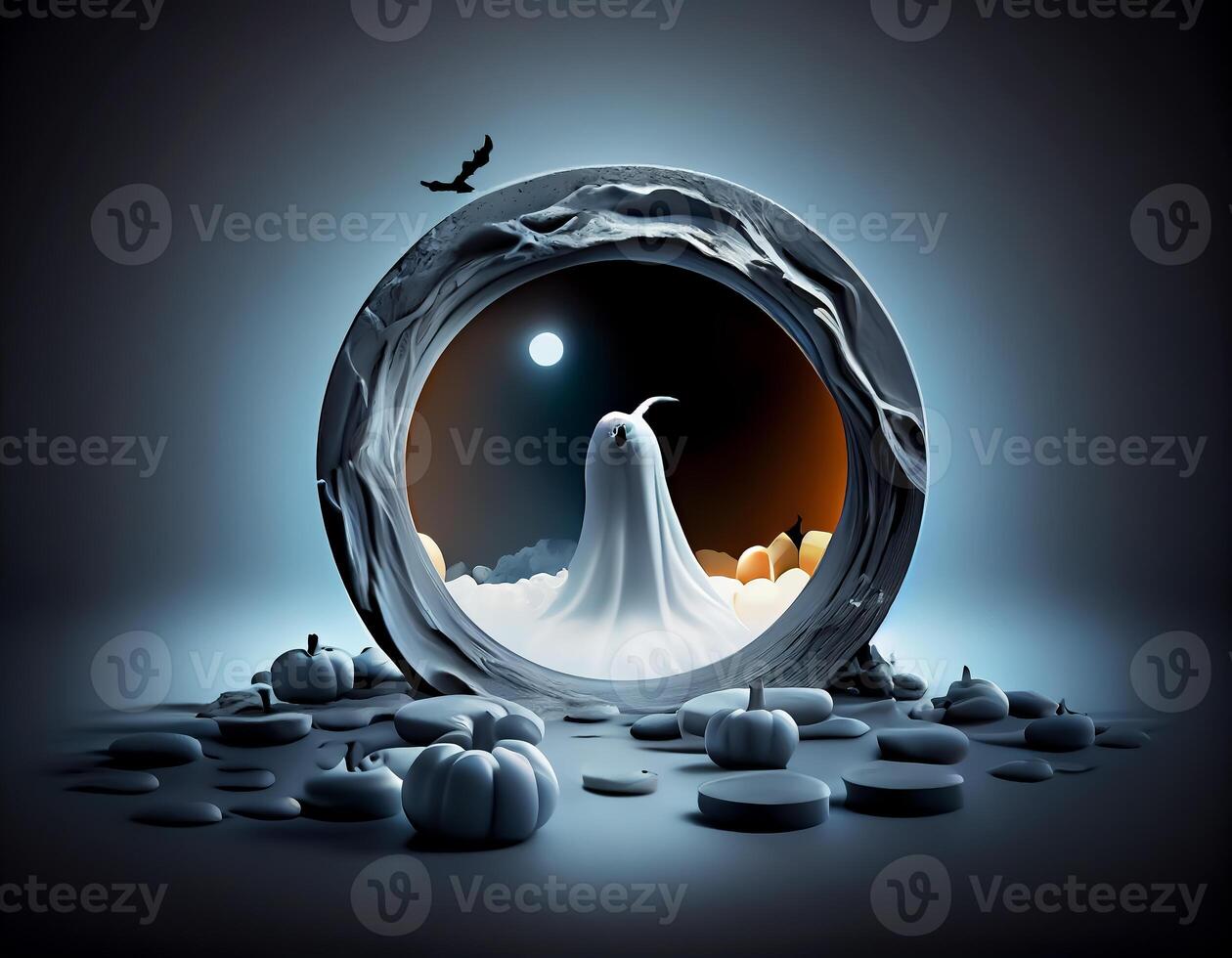 Abstract 3d podium for product presentation with geometric shapes, Empty round podium,Platforms for product presentation show new product background. photo