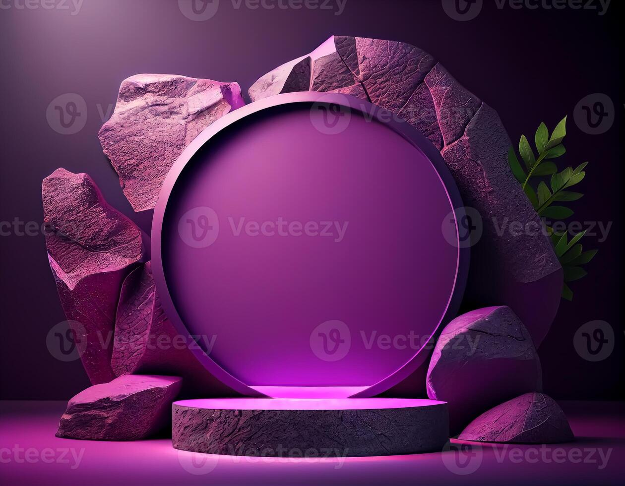 Abstract 3d podium for product presentation with geometric shapes, Empty round podium,Platforms for product presentation show new product background. photo