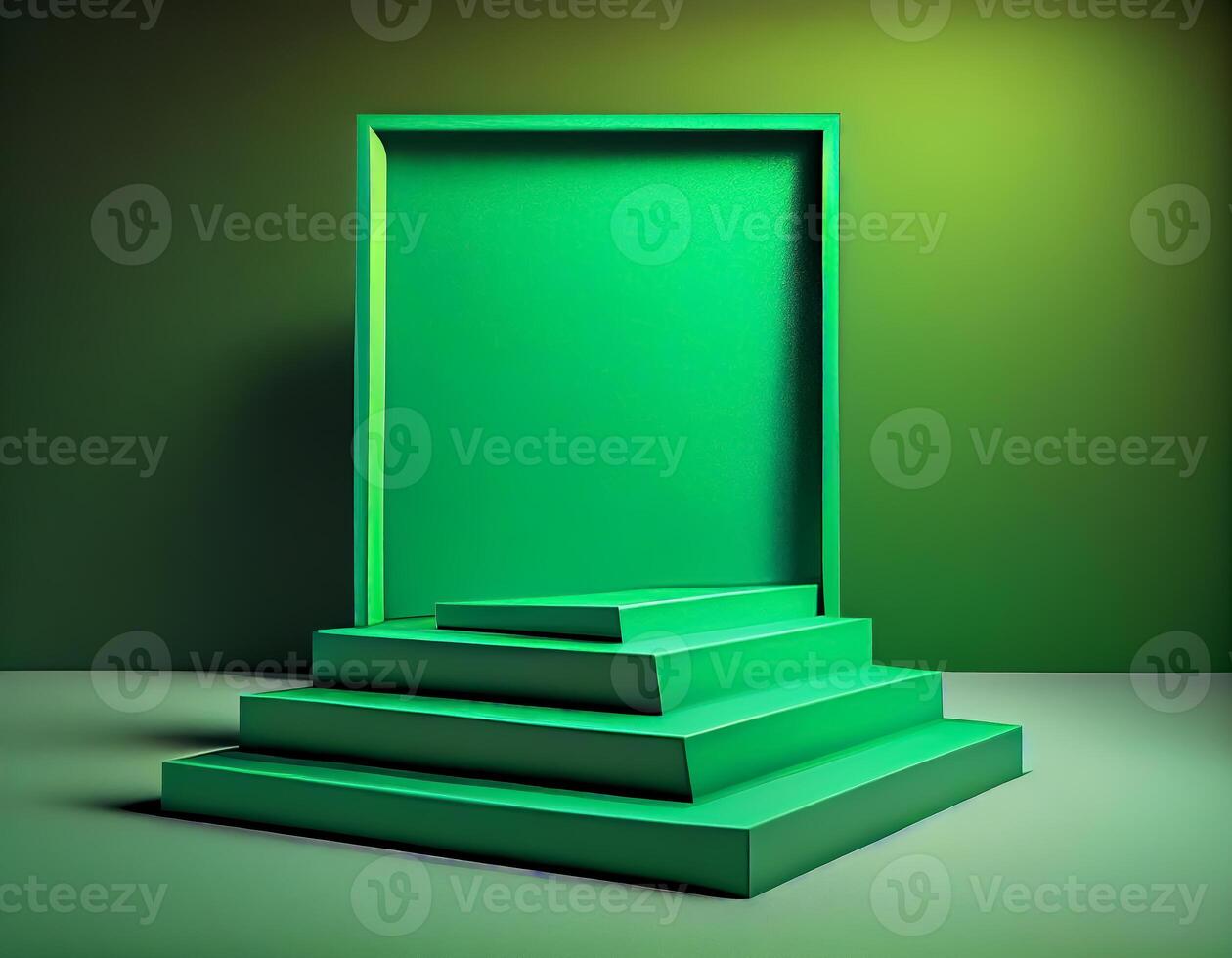 Abstract 3d podium for product presentation with geometric shapes, Empty round podium,Platforms for product presentation with shadows and light background. photo