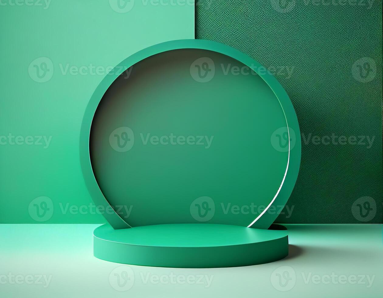 Abstract 3d podium for product presentation with geometric shapes, Empty round podium,Platforms for product presentation show new product background. photo