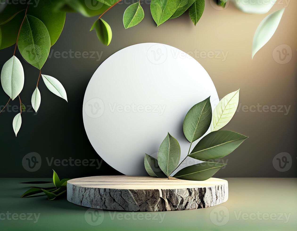 Abstract 3d podium for product presentation with geometric shapes, Empty round podium,Platforms for product presentation show new product background. photo