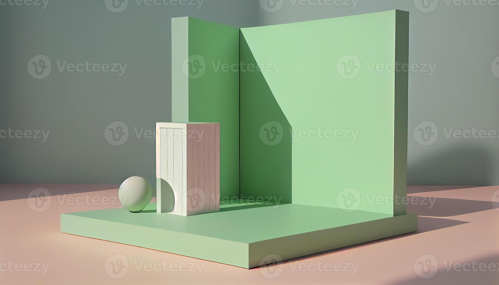 Abstract 3d podium for product presentation with geometric shapes, Empty round podium,Platforms for product presentation show new product background. photo