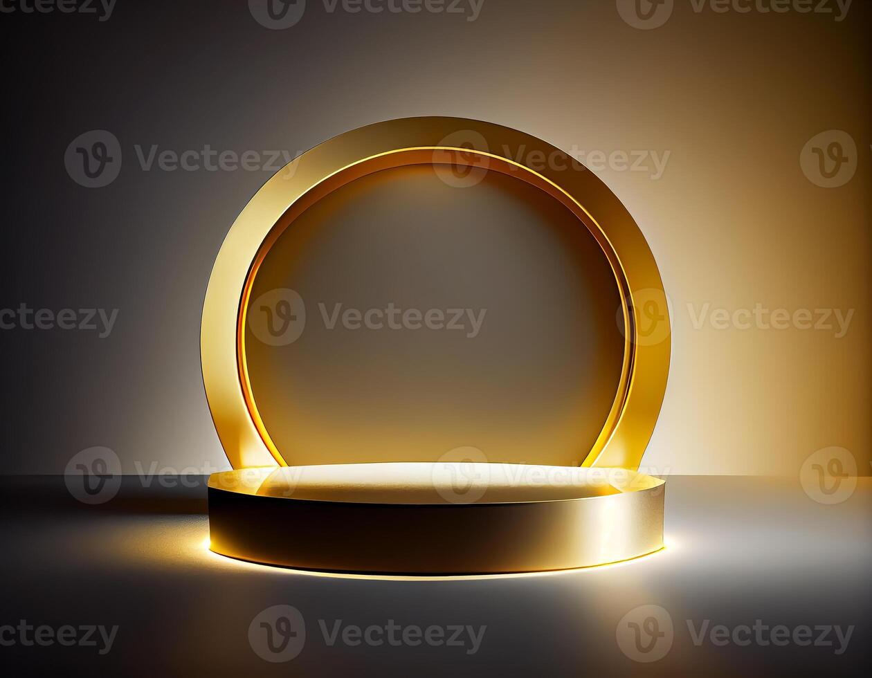 Abstract 3d podium for product presentation with geometric shapes, Empty round podium,Platforms for product presentation show new product background. photo