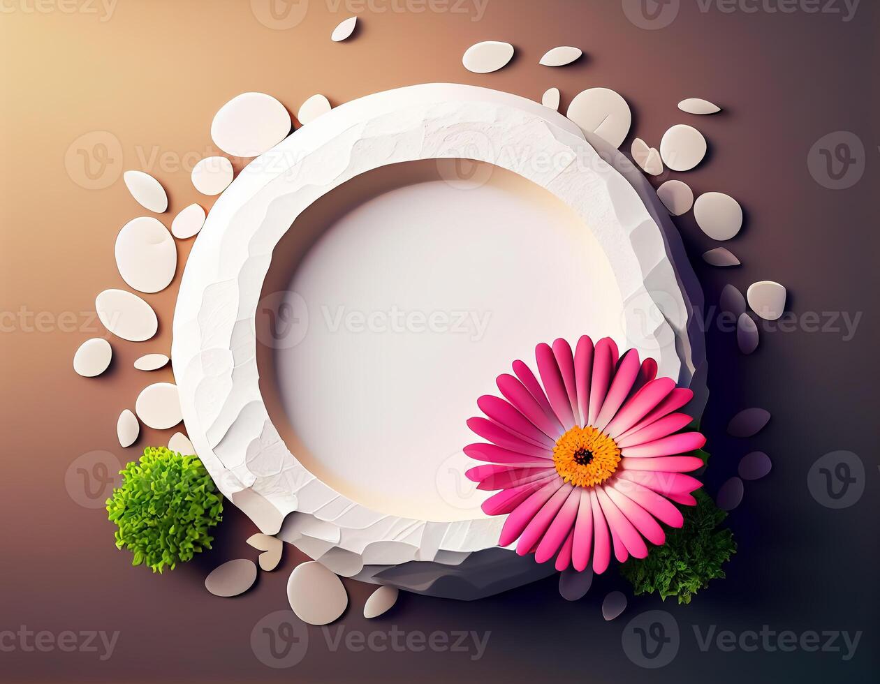 Abstract 3d podium for product presentation with geometric shapes, Empty round podium,Platforms for product presentation show new product background. photo