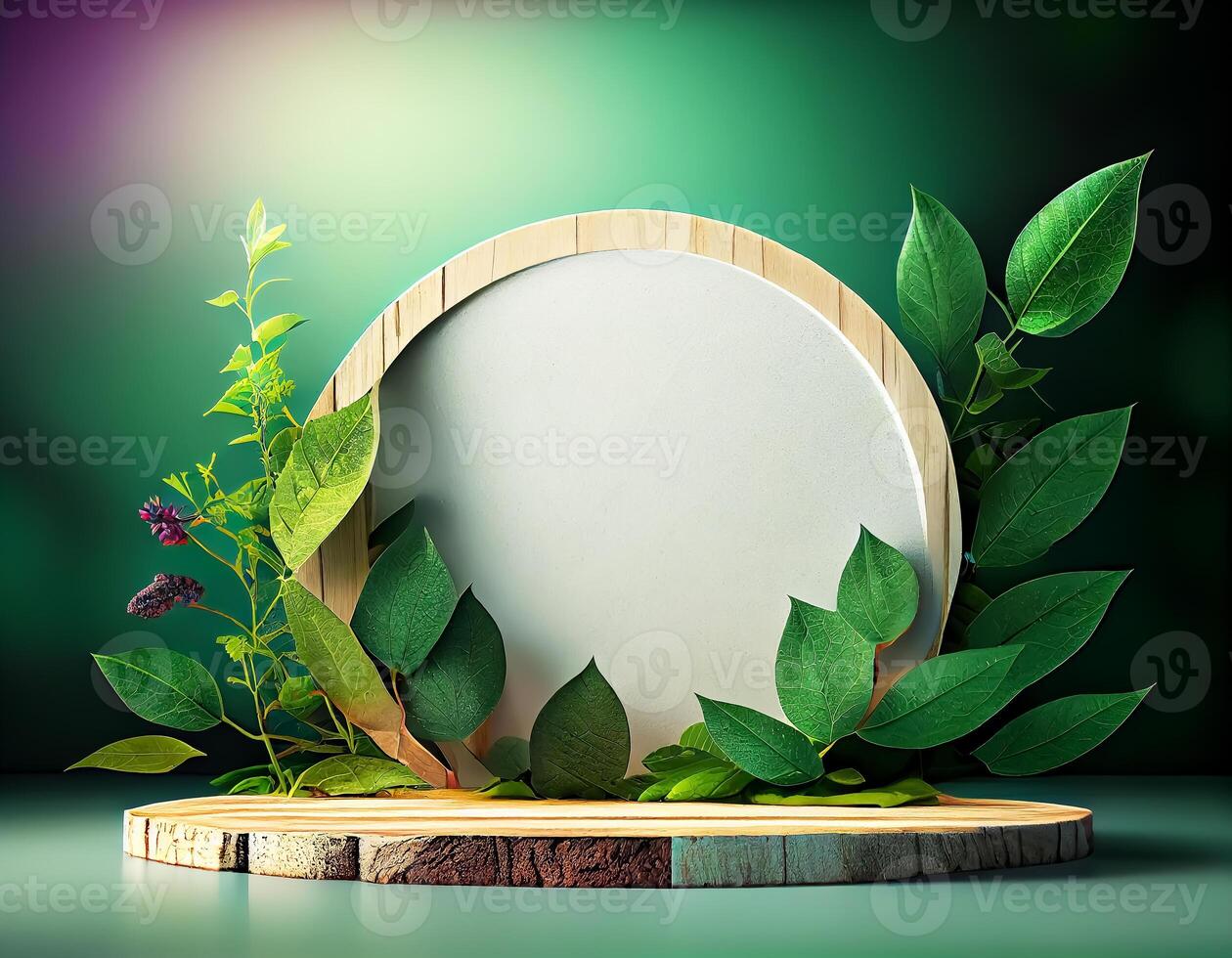 Abstract 3d podium for product presentation with geometric shapes, Empty round podium,Platforms for product presentation show new product background. photo