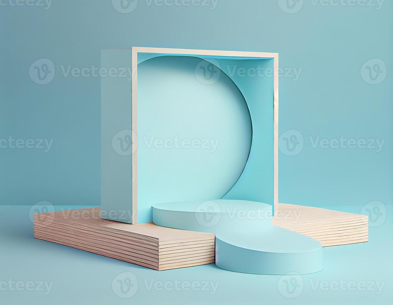 Abstract 3d podium for product presentation with geometric shapes, Empty round podium,Platforms for product presentation show new product background. photo