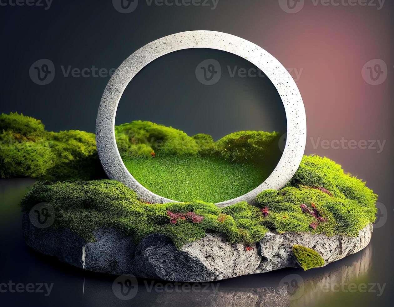Abstract 3d podium for product presentation with geometric shapes, Empty round podium,Platforms for product presentation show new product background. photo