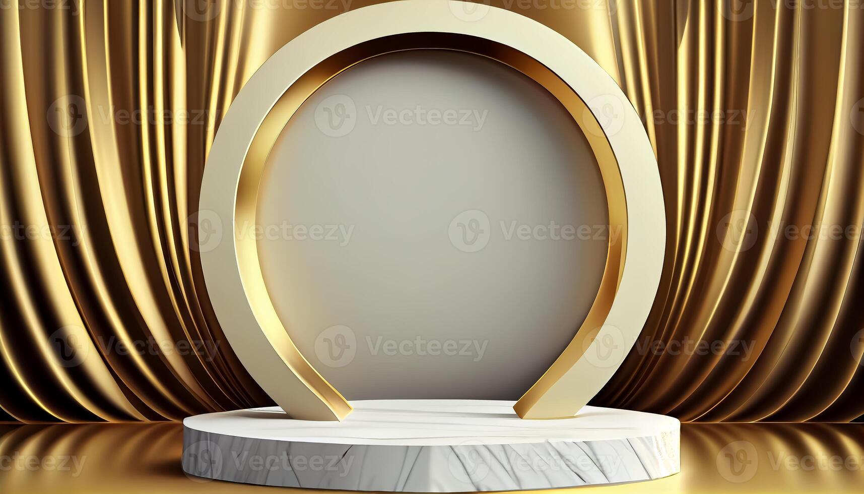 Abstract 3d podium for product presentation with geometric shapes, Empty round podium,Platforms for product presentation show new product background. photo