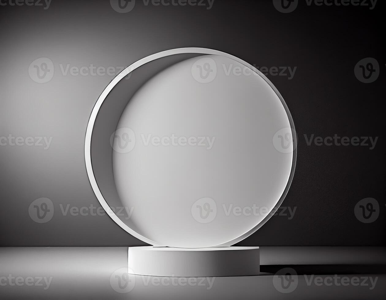 Abstract 3d podium for product presentation with geometric shapes, Empty round podium,Platforms for product presentation show new product background. photo