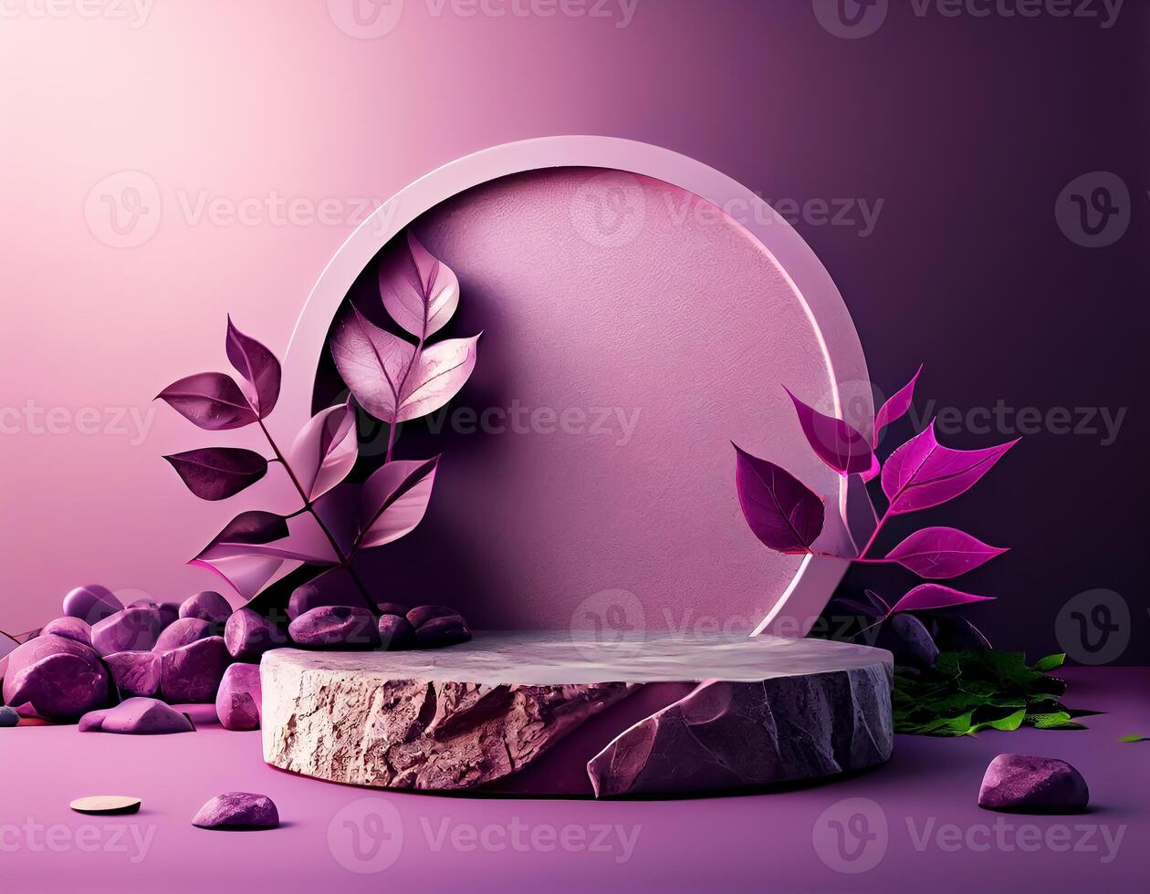 Abstract 3d podium for product presentation with geometric shapes, Empty round podium,Platforms for product presentation show new product background. photo