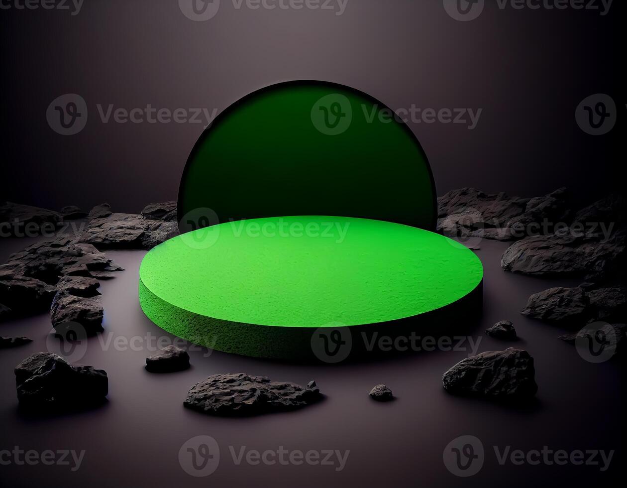 Abstract 3d podium for product presentation with geometric shapes, Empty round podium,Platforms for product presentation show new product background. photo