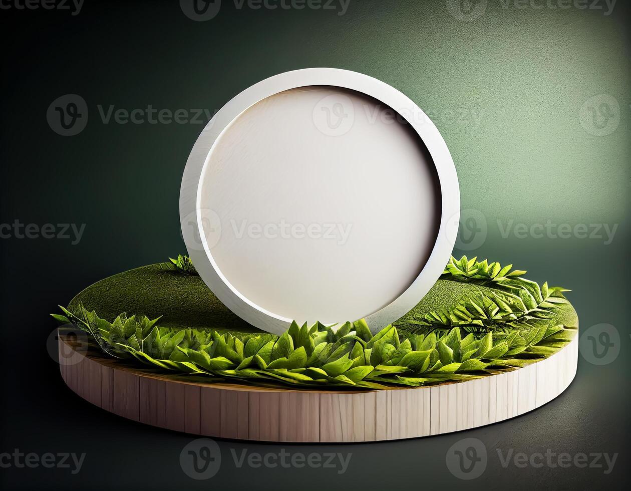 Abstract 3d podium for product presentation with geometric shapes, Empty round podium,Platforms for product presentation show new product background. photo