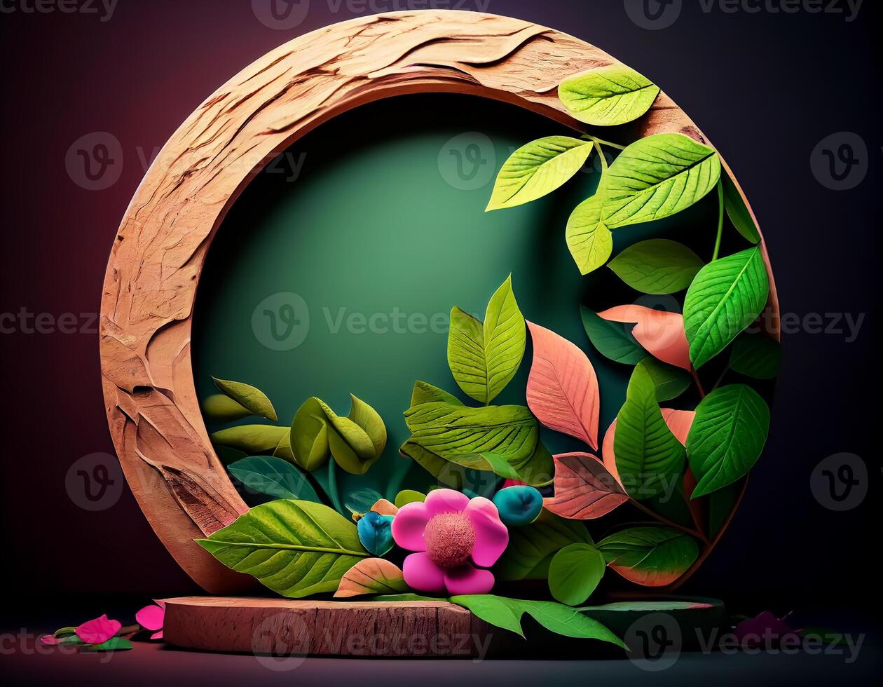 Abstract 3d podium for product presentation with geometric shapes, Empty round podium,Platforms for product presentation show new product background. photo