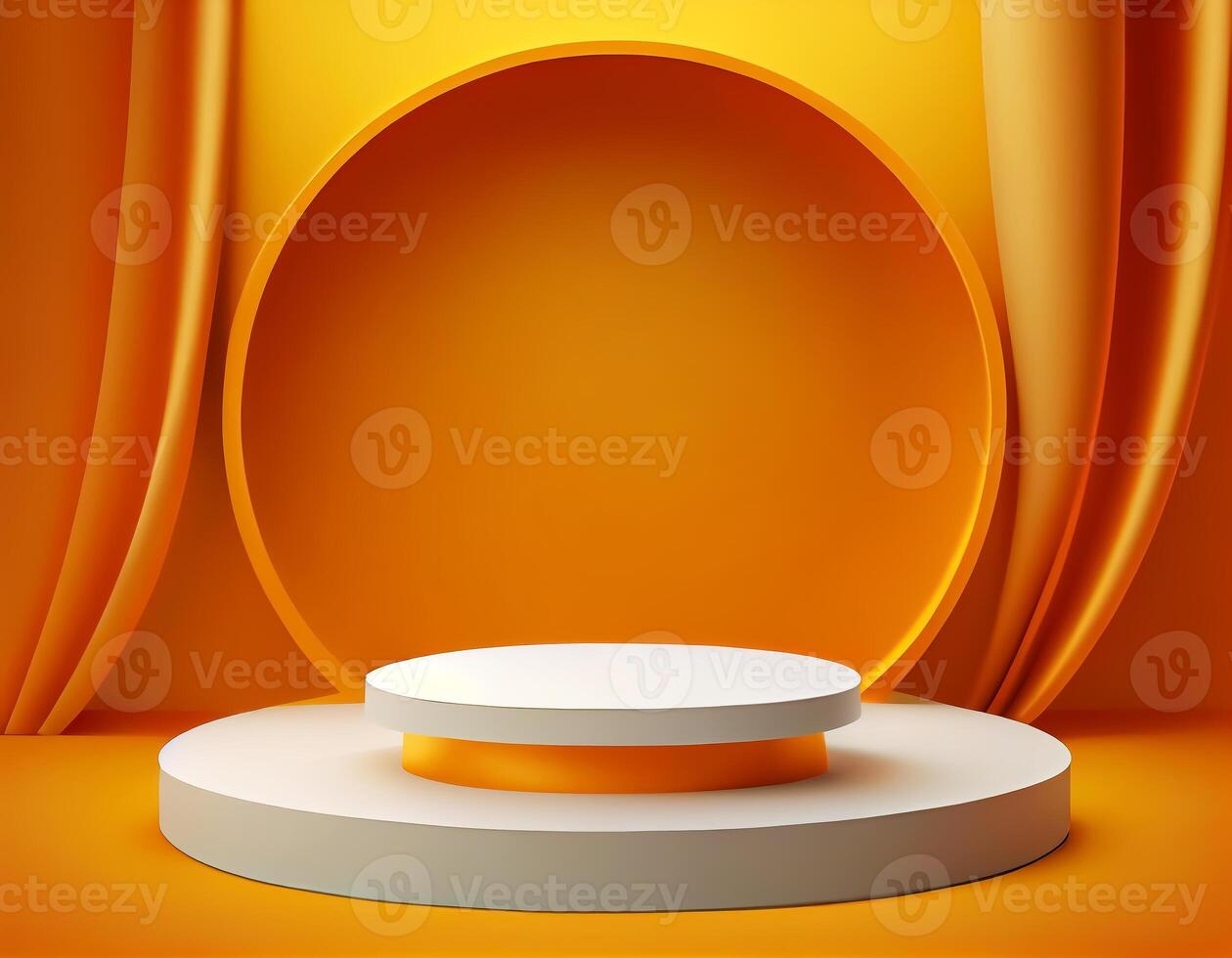 Abstract 3d podium for product presentation with geometric shapes, Empty round podium,Platforms for product presentation show new product background. photo