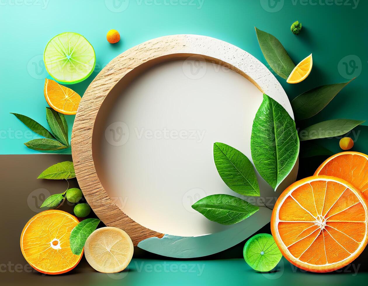 Abstract 3d podium for product presentation with geometric shapes, Empty round podium,Platforms for product presentation show new product background. photo