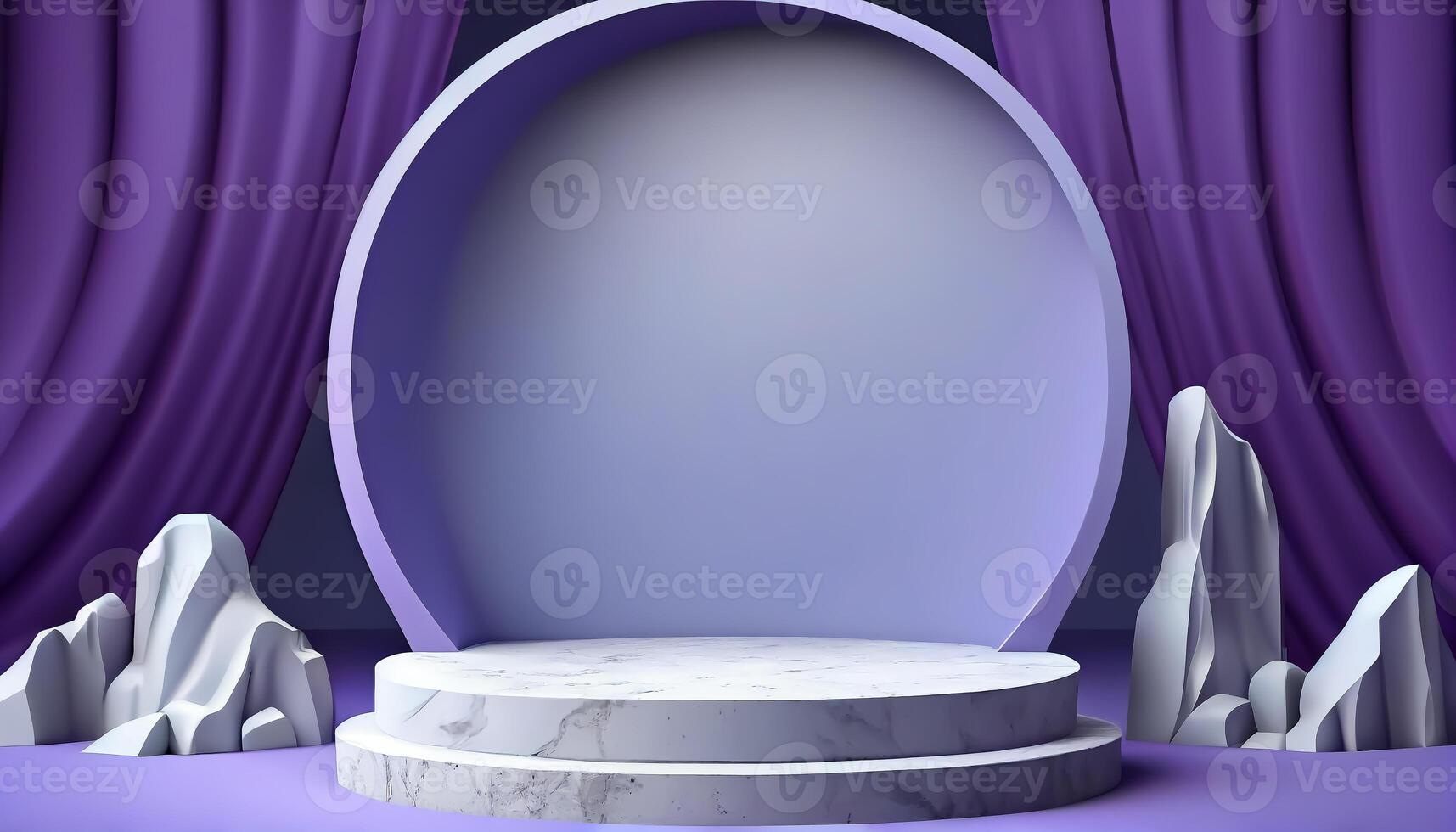 Abstract 3d podium for product presentation with geometric shapes, Empty round podium,Platforms for product presentation show new product background. photo