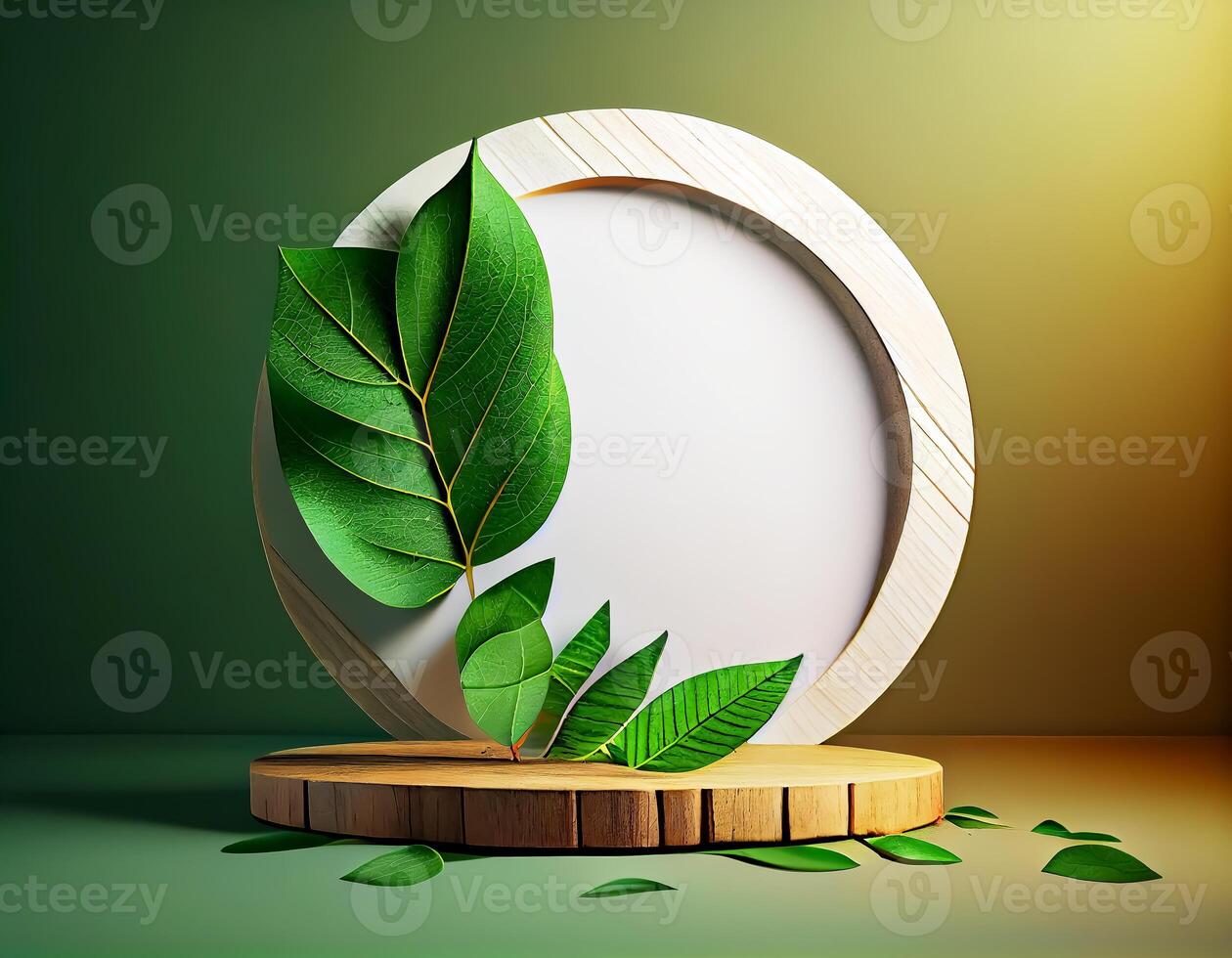 Abstract 3d podium for product presentation with geometric shapes, Empty round podium,Platforms for product presentation show new product background. photo