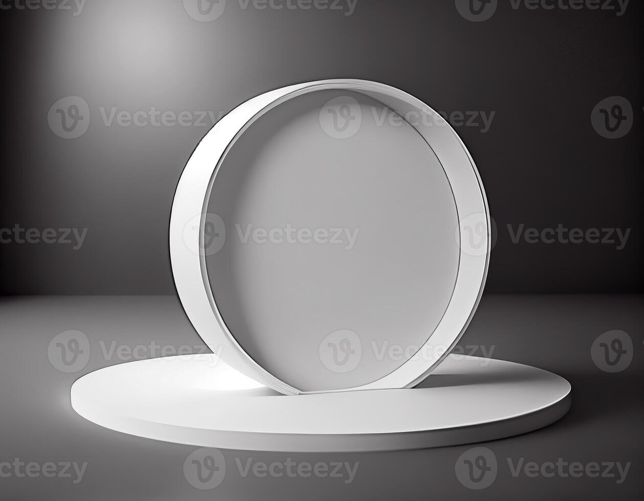 Abstract 3d podium for product presentation with geometric shapes, Empty round podium,Platforms for product presentation show new product background. photo